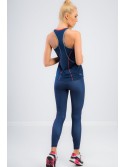 Dark blue leggings with red inscription 13930 - Online store - Boutique